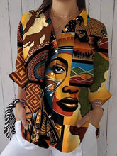 Retro  Imprimé Casual Chemise à manches longues pour femmes